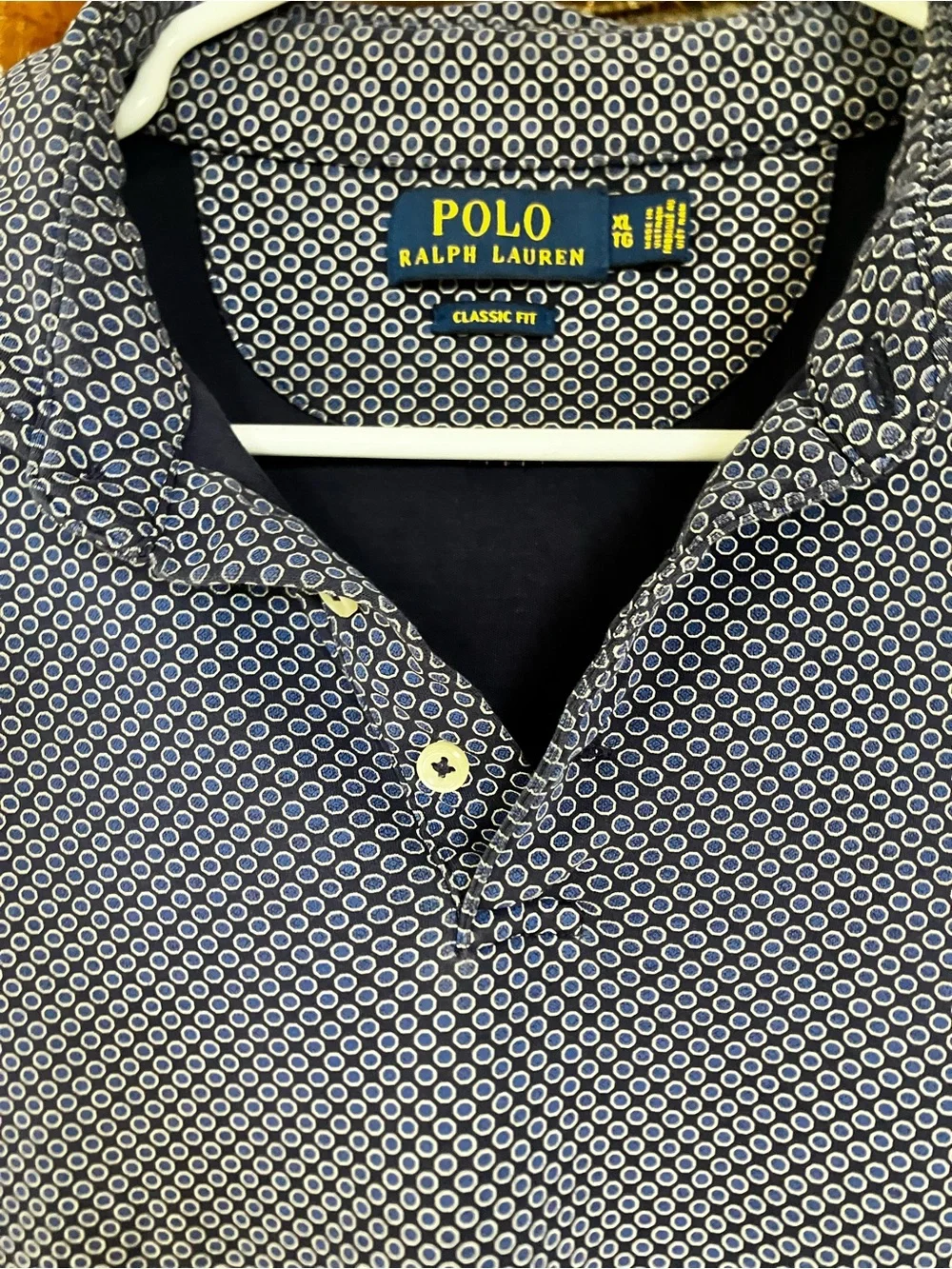 Ralph Lauren Men's Navy Micro-Pattern Polo
